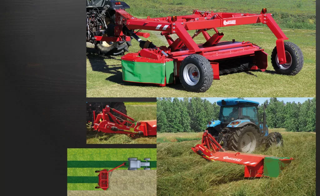 Segadoras Enorossi y tractor Landini en el campo